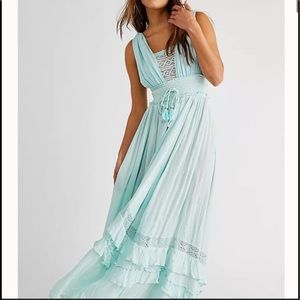 Free People Santa Maria Maxi Dress- light blue.